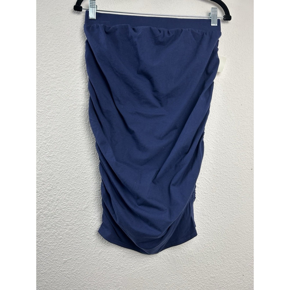 Ingrid And Isabel Women's Navy Blue Ruched Side Stretch Maternity Skirt Size S